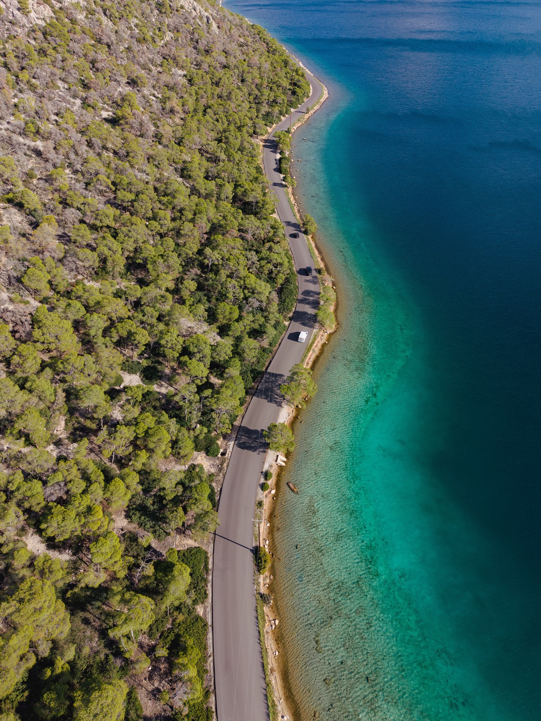 Coastal road in Greece