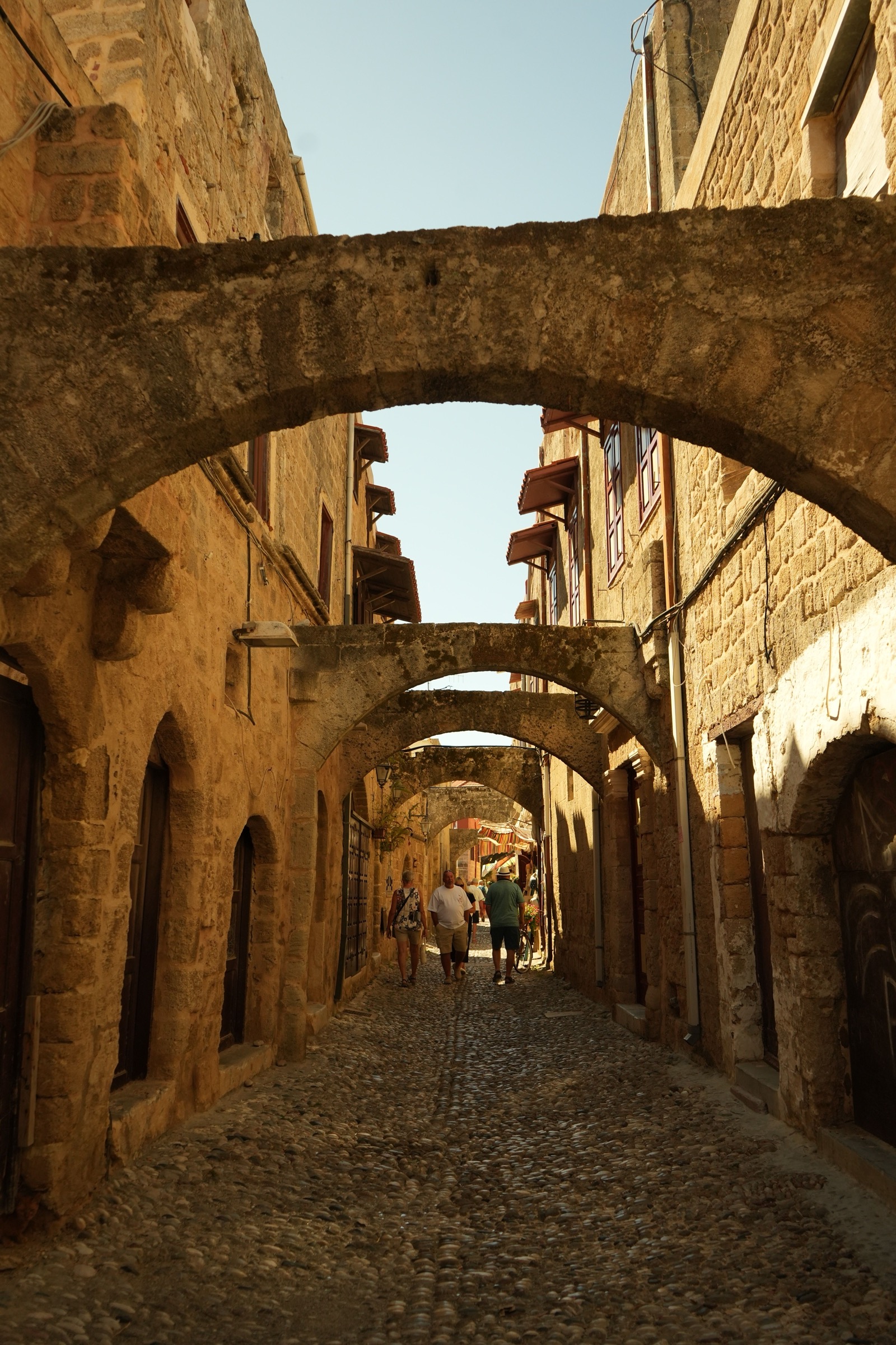 Historic street in Rhodes Old Town, Greece