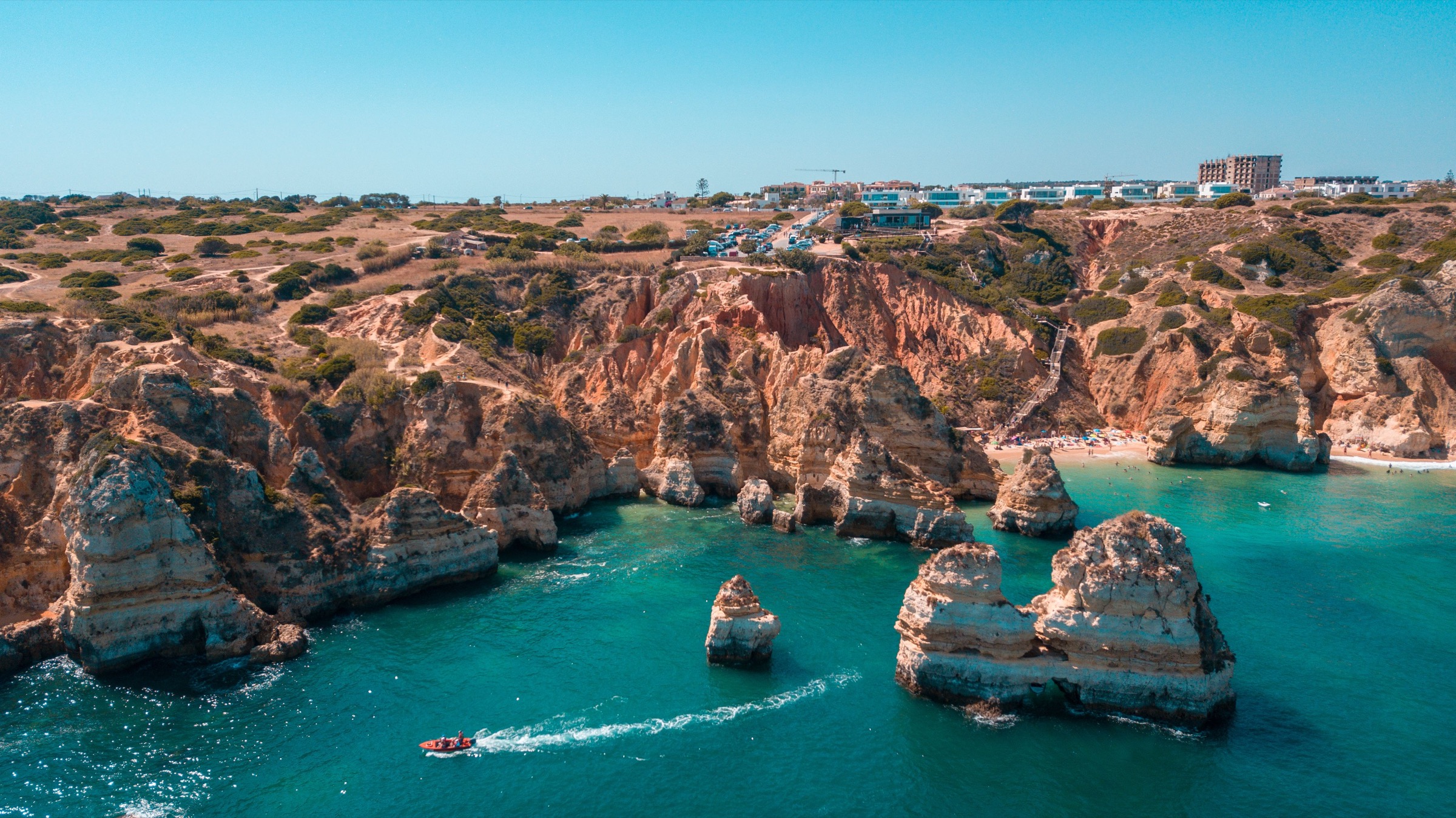 Coastal cliffs and beaches in the Algarve, Portugal