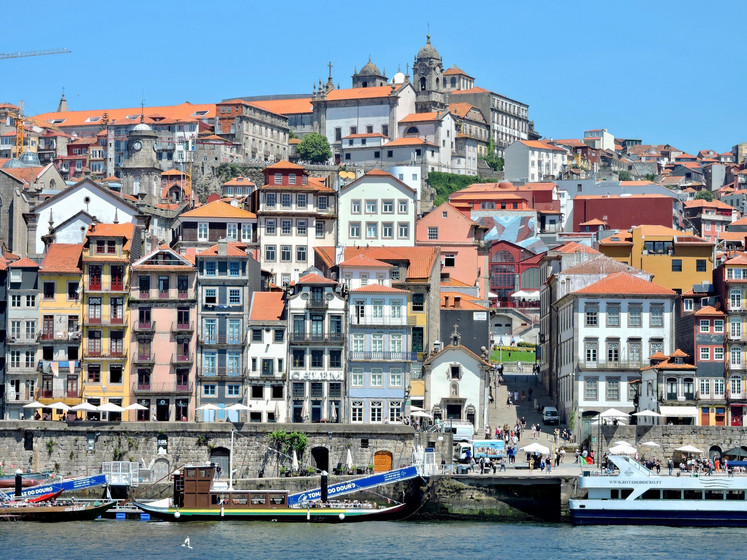 Porto waterfront and Douro River in Portugal